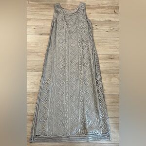 Vtg 90s Carole Little Silk Battenburg Lace Sleeveless Maxi Dress Bohemian Sz 14